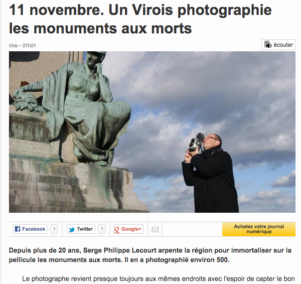 Article Ouest France-11 novembre 2014-Serge Philippe LECOURT